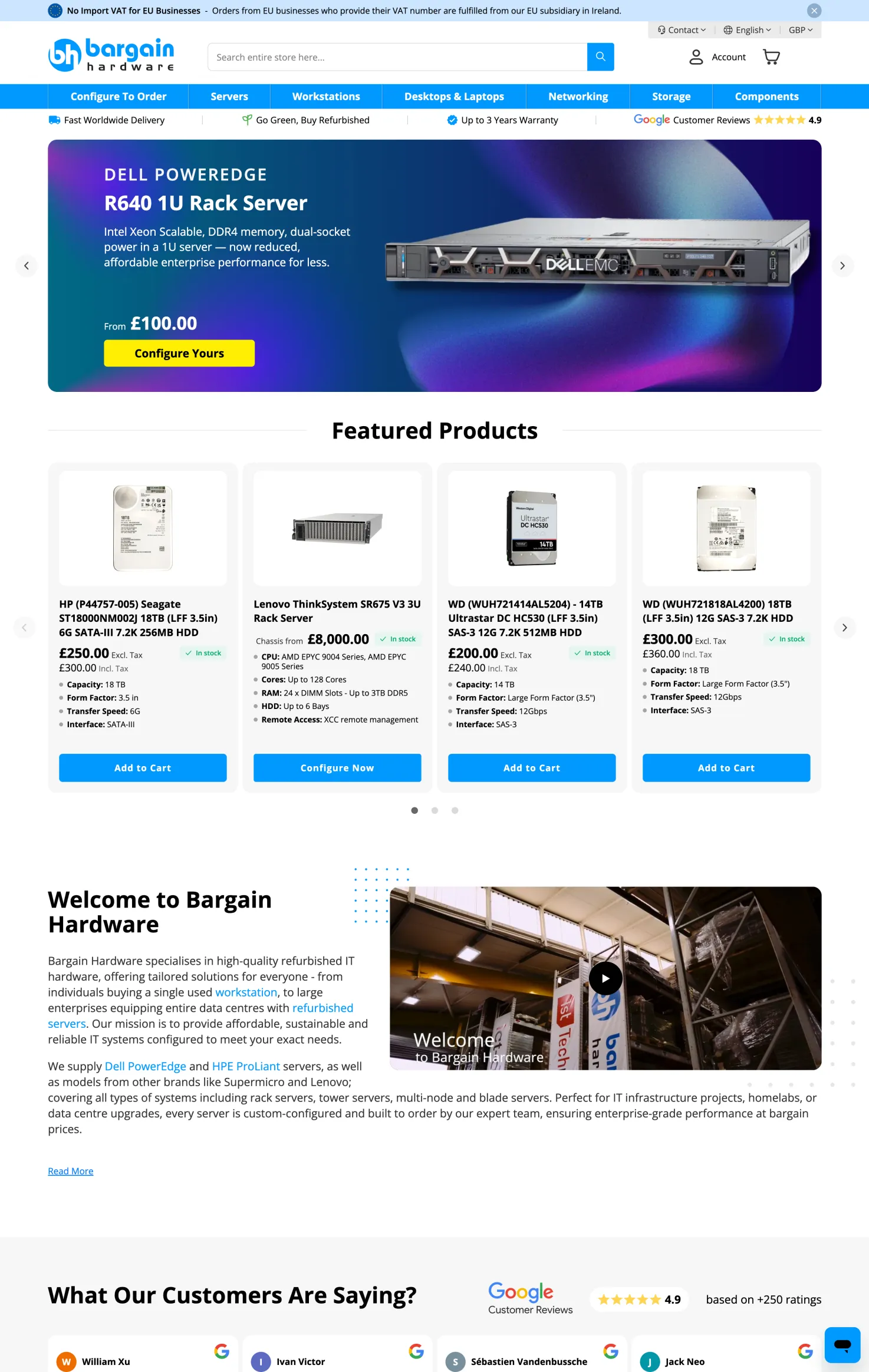 Bargain Hardware storefront – desktop view